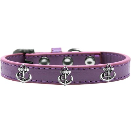 MIRAGE PET PRODUCTS Silver Anchor Widget Dog CollarLavender Size 12 631-22 LV12